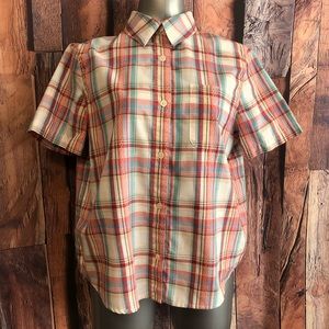 Alfred Dunner woven plaid blouse / shirt / top
size 16P 16 petite